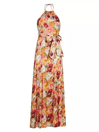 Shop Alice + Olivia Floral Halterneck Maxi Dress | Saks Fifth Avenue