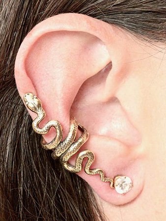 Amazon.com: Snake Ear Cuff Snake Ear Wrap Silver Snake Earring Snake Jewelry Serpent Jewelry Serpent Ear Cuff Snake Art Ear Climber Medusa Reptiles: Handmade
