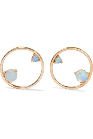 Wwake | 14-karat gold opal earrings | NET-A-PORTER.COM