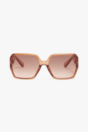 Oversized square sunglasses - Transparent brown - Sunglasses - Monki WW