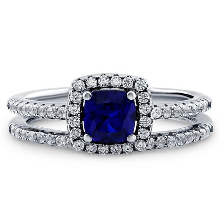 sapphire wedding rings set