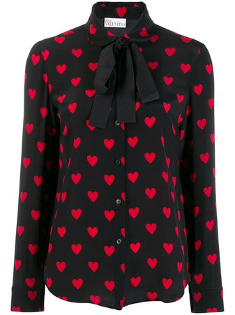 Red Valentino heart-print Silk Shirt - Farfetch