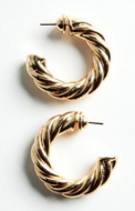 Textured Gold Hoop Earring
