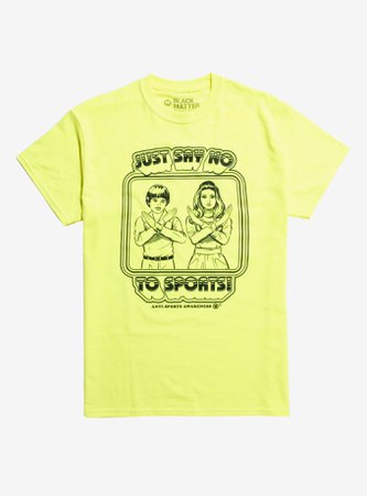 *clipped by @luci-her* Say No To Sports Neon Yellow T-Shirt By Steven Rhodes Hot Topic Exclusive