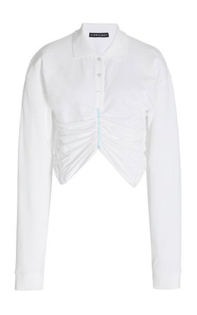 Ruched Cotton Corset Polo Shirt By Y/project | Moda Operandi