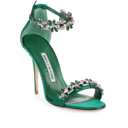 Green Crystal Sandals