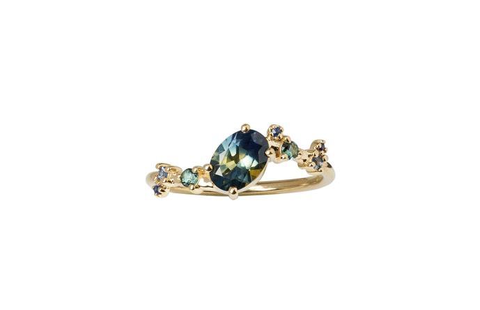 Limited Edition Oval Gradient Sapphire Organic Crossover Ring – WWAKE