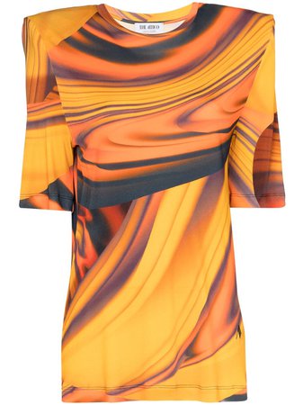 Shop The Attico Bella abstract-print T-shirt with Express Delivery - FARFETCH