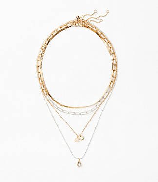 Metallic Layered Necklace | LOFT