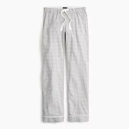 Cotton pajama pant in gray gingham : Women Pajama Bottoms | J.Crew