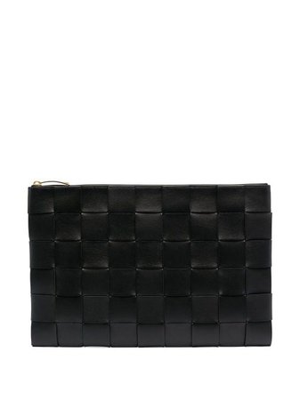 Shop black Bottega Veneta Intrecciato leather pouch with Express Delivery - Farfetch