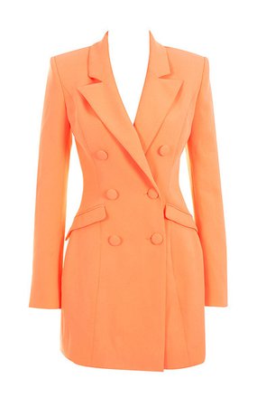 Clothing : Jackets : 'Raven' Orange Crepe Blazer Dress