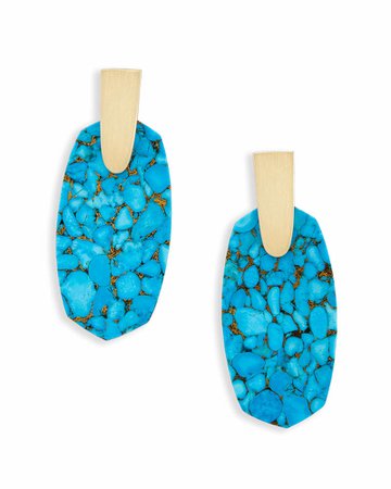 Aragon Statement Earrings in Bronze Turquoise Magnesite | Kendra Scott