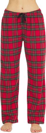 Womens Flannel Pajama Pants-Plaid Lounge Pants, Cotton Blend Pajama Bottoms at Amazon Women’s Clothing store