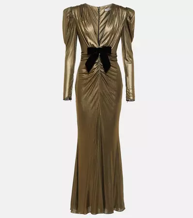 Embellished Metallic Gown in Gold - Alessandra Rich | Mytheresa