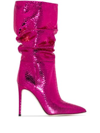 Shop pink Paris Texas slouchy-design 105mm leather boots with Express Delivery - Farfetch