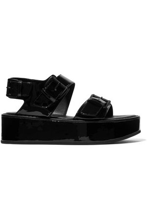 Ann Demeulemeester | Buckled patent-leather platform sandals | NET-A-PORTER.COM