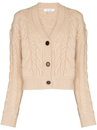 FRAME cable-knit button down cardigan