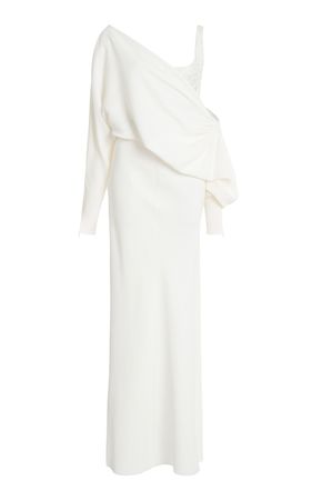 One-Shoulder Crepe Maxi Dress By Giambattista Valli | Moda Operandi