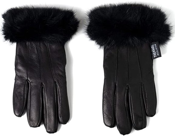Alpine Swiss Womens Leather Dressy Gloves Faux Fur Trim Cuff Thermal Lining at Amazon Women’s Clothing store: Cold Weather Gloves