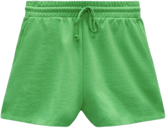 zara green plush shorts