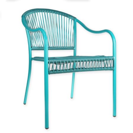 Pop Color Stacking Wicker Chair in Teal | Bed Bath & Beyond