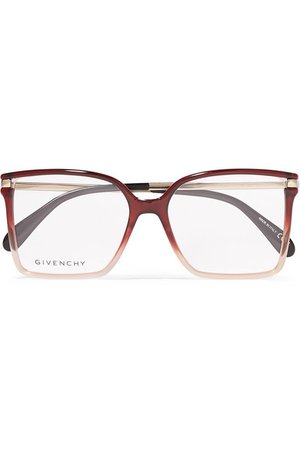 GIVENCHY Oversized square-frame ombré acetate optical glasses