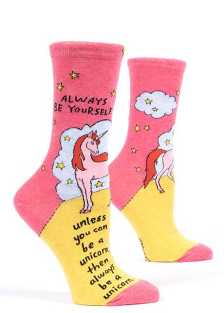 Always Be A Unicorn Women's Socks | Funny Women's Socks with Unicorns - Cute But Crazy Socks