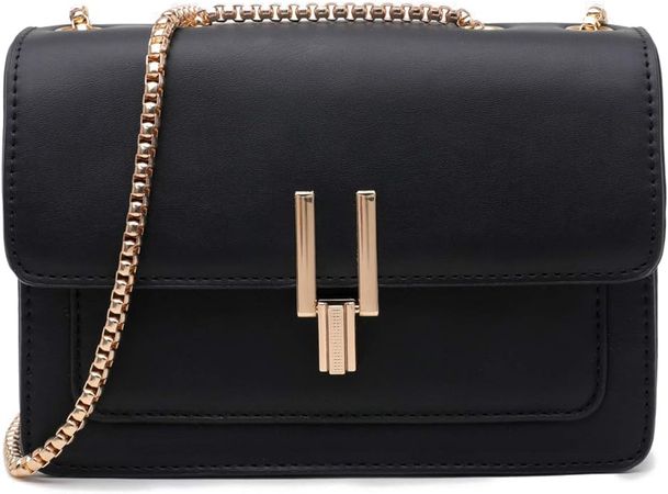 Crossbody Bags for Women Leather Cross Body Purses Cute Color-Block Designer Handbags Shoulder Bag Medium Size Black: Handbags: Amazon.com