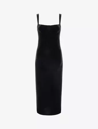 Runway Midi sleeveless Dress | Black Velvet – Rumored