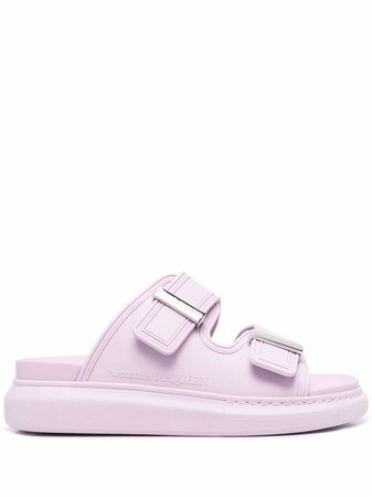 Shop Alexander McQueen side buckle-detail sandals with Express Delivery - FARFETCH