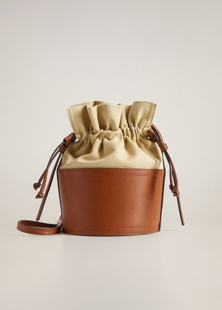 Cotton bucket bag - Women | Mango USA brown