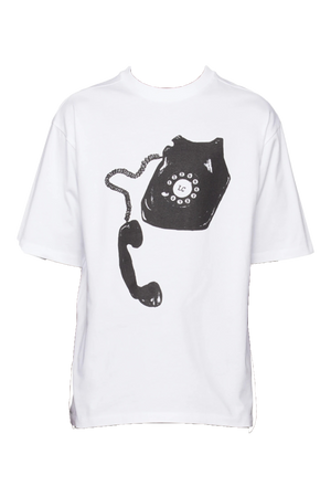 LATE CHECKOUT White Telephone T-Shirt