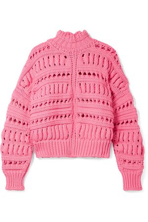 Isabel Marant | Zoe oversized open-knit cotton-blend turtleneck sweater | NET-A-PORTER.COM