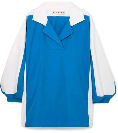 Two-tone Cotton-poplin Shirt - Blue