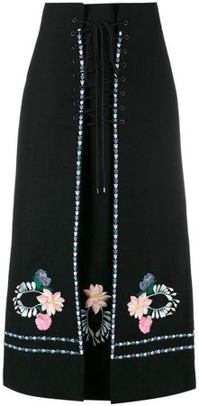 Ginny floral embroidered lace-up skirt
