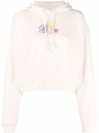 Adidas floral-print hoodie - FARFETCH