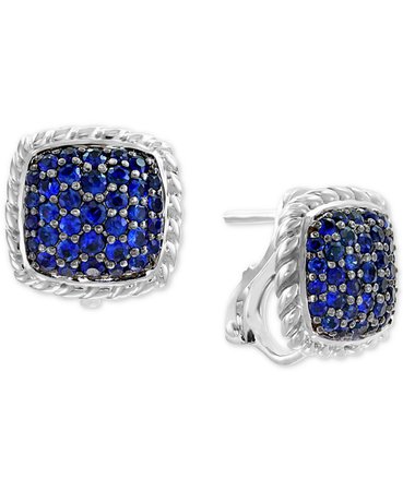 EFFY® Sterling Silver Sapphire Cluster Stud Earrings