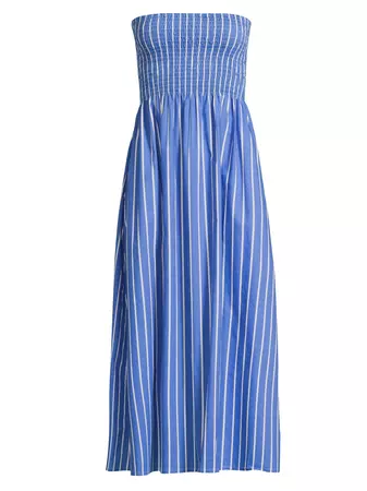 Shop Faithfull the Brand Roma Madella Striped Cotton Midi-Dress | Saks Fifth Avenue