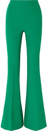 Halluana Stretch-crepe Flared Pants - Emerald