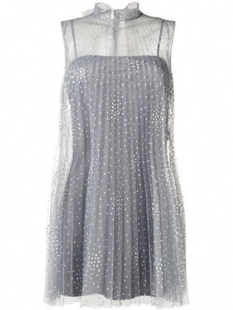 Sheer sparkly sleeveless gray dress