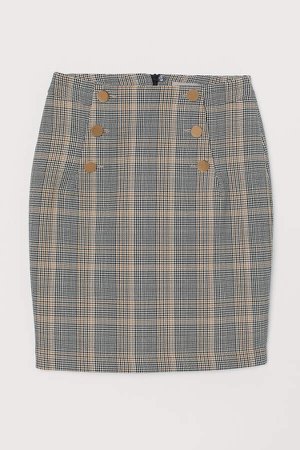 Knee-length Skirt - Beige