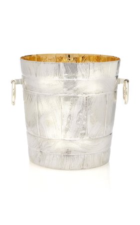 Faux Bois Sterling Silver and Verme Ice Bucket or Wine Cooler by Alex Papachristidis | Moda Operandi