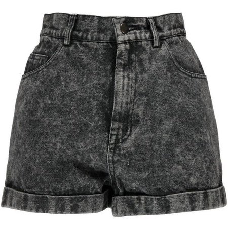 Black washed-out shorts