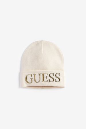 Guess offWhite logo embroidered embroidery bold  Beanie from the Next UK online shop