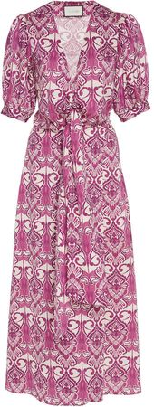 Wynova Printed Crepe Midi Dress Size: S