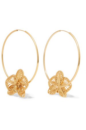 Mallarino | Orquídea gold vermeil hoop earrings | NET-A-PORTER.COM