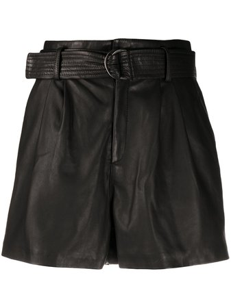 P.A.R.O.S.H. Belted Leather Shorts - Farfetch