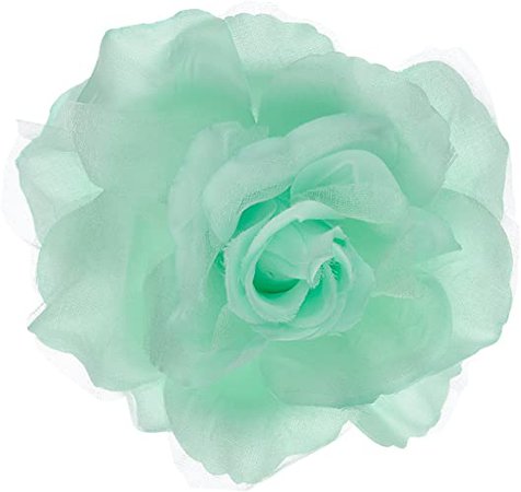 Amazon.com: NYFASHION101 Women's Multifunction Rose Flower Sheer Petal Brooch Pin Hair Tie Clip, Mint: Jewelry