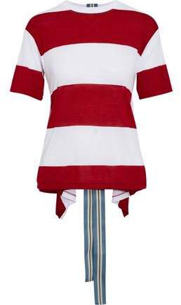 Draped Striped Jersey T-shirt